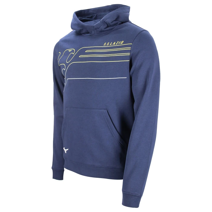 LAZIO FELPA FAN CON CAPPUCCIO GRAPHIC BAMBINO NAVY