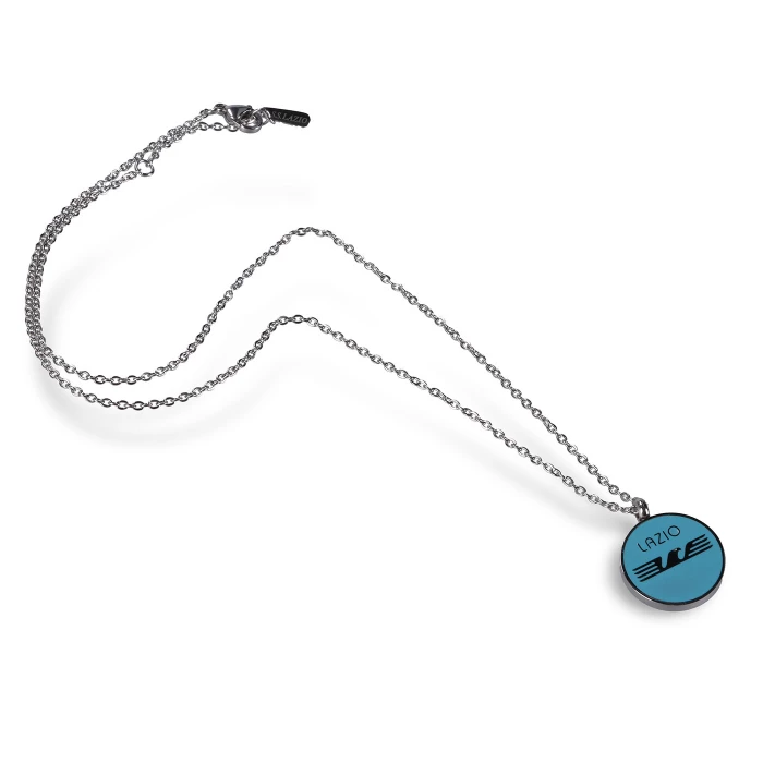 LAZIO COLLANINA ACCIAIO CON LOGO ROTONDO