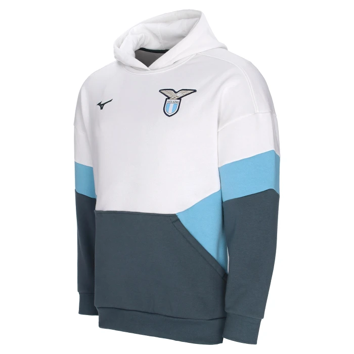 LAZIO FELPA CON CAPPUCCIO TRAVEL BAMBINO BIANCA 2025/26