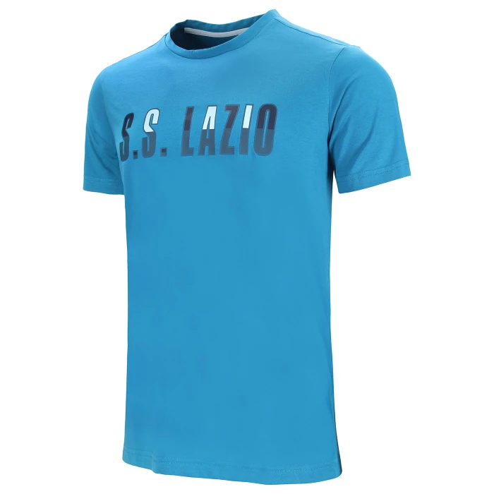 LAZIO T-SHIRT LOGO BLU CELESTIAL